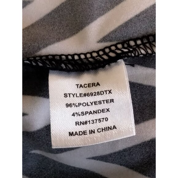 Tacera Black White Chevron Pattern Sleeveless Shift Dress Plus Size 3X - Picture 9 of 9